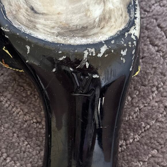 Louis Vuitton Y2K Murakami Black Multicolor LV Buckle Mule Sandals Heels EU 36.5 - Picture 13 of 14